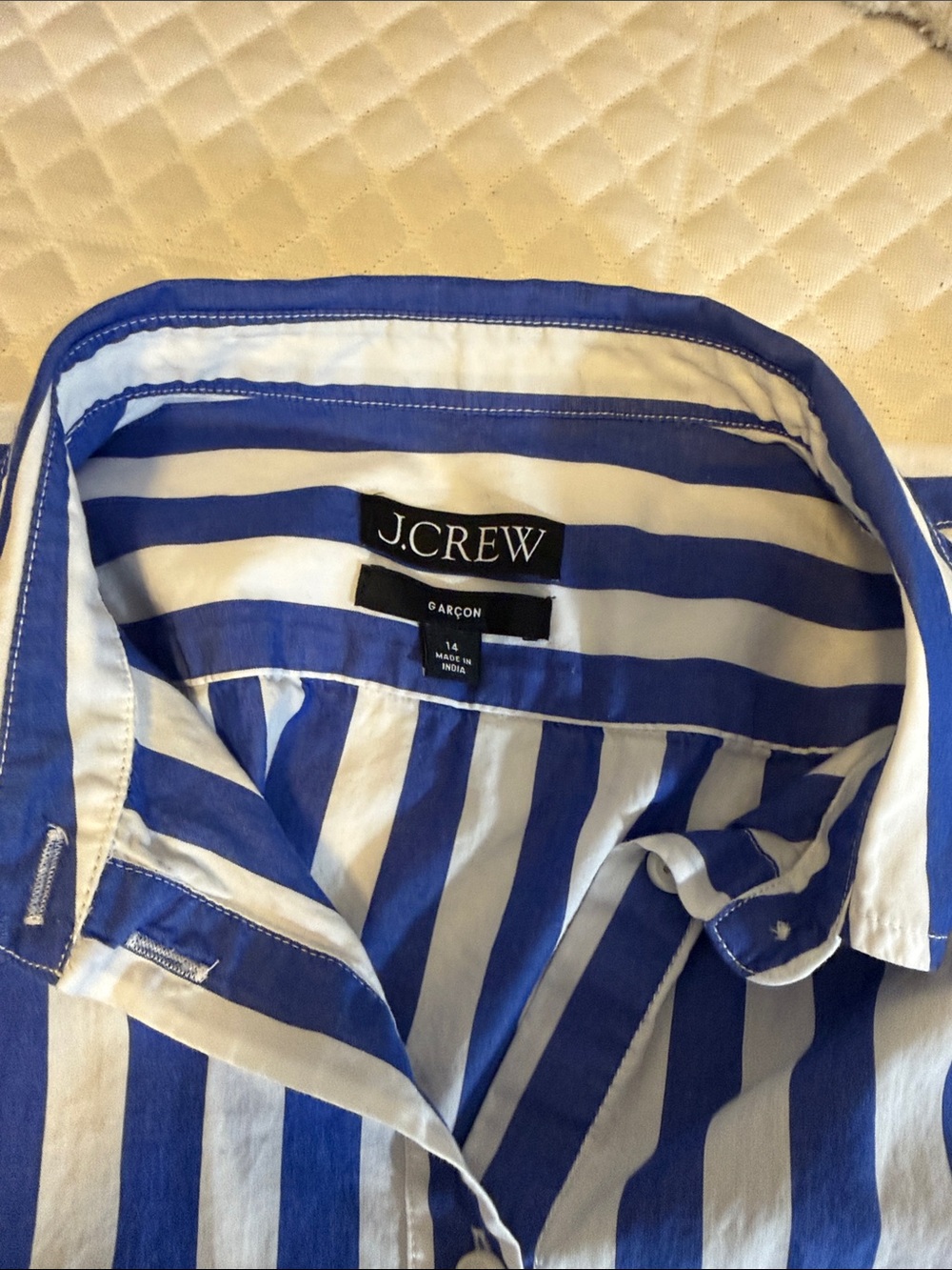 J.Crew Garcon classic Blue and White Vertical Stripe Button-Down Shirt - Picture 6 of 8